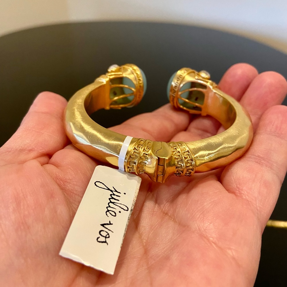 Julie Vos NWT AUTHENTIC Luxury Vintage RARE Chalcedony Hinge Cuff/bracelet - Picture 14 of 17